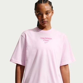 Nike Womens Cheer Boxy T-Shirt in Pink | APS529NACH-PNF