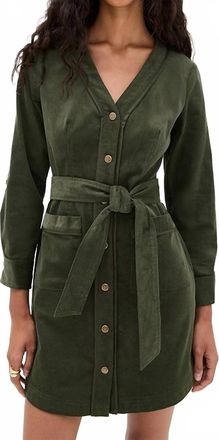 Shoshanna Manon Corduroy Mini Dress In Forest Green