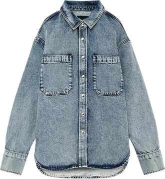 Anine Bing Samy Snap-Button Denim Shirt