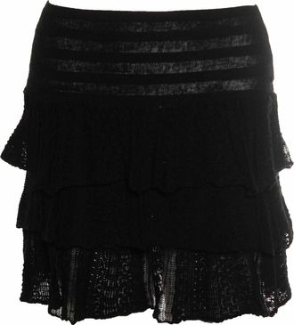 Maje zwarte volantskirt