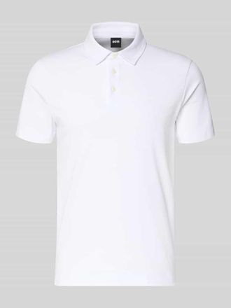 HUGO BOSS Poloshirt mit Brand-Schriftzug in Weiss, Größe XXXL