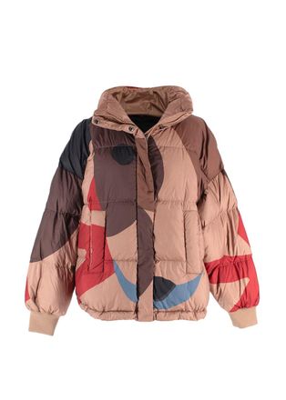 Max Mara Weekend MaxMara Brown Printed Puffer Jacket Size S