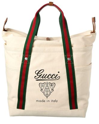 Gucci Coat Of Arms Large Canvas Tote
