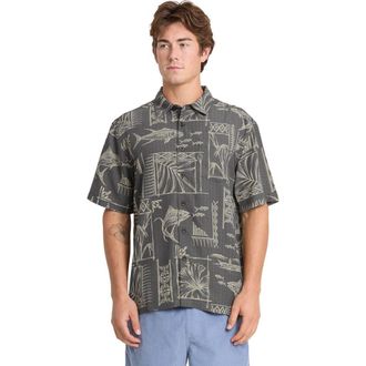 Quiksilver Paradise Bay Short Sleeve Shirt in Phantom at Nordstrom, Size Xx-Large