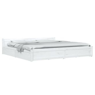 vidaXL Estructura De Cama Con Cajones Blanco 180x200 Cm Vidaxl