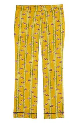 Paul & Joe yellow floral print cropped pants Size XS