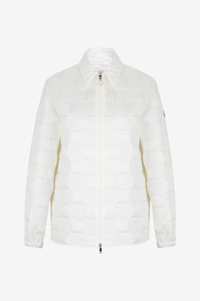 Moncler Nylon-Oberhemd mit Zip und Schachbrett-Steppmuster