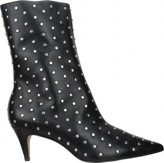 Carrano Womens Aurora Leather Studded Mid-Calf Boot In Black