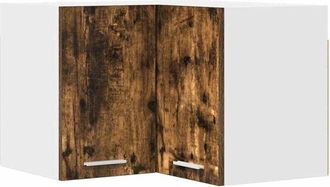 vidaXL Hanging Cabinet Riga Smoked Oak and White 57 x 57 x 40 cm vidaXL