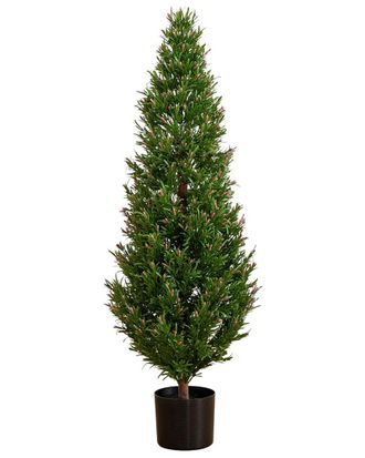 Nearly Natural 4Ft Indoor/Outdoor Uv-Resistant Artificial Rosemary Cone Topiary Tree