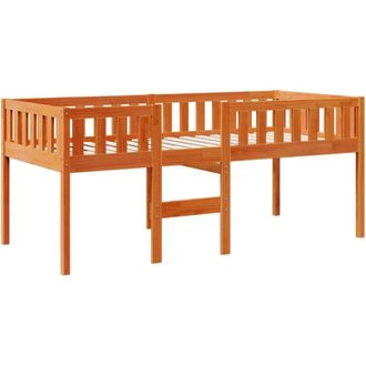 vidaXL Cama Para Ni&ntilde;os Sin Colch&oacute;n Madera Maciza Pino Marr&oacute;n 90x190 Cm Vidaxl
