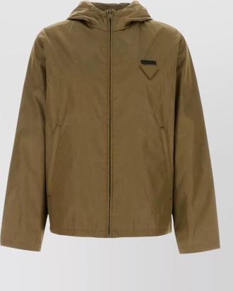 Prada renylon hooded jacket long sleeves pocket