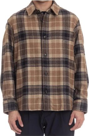 A.P.C. Italiaans Stijl Button-Up Shirt - Heren - Casual Overhemden - Beige - XL - Wol - Overhemden