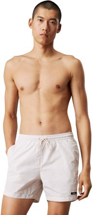 Calvin Klein Mens Medium Drawstring Swim Shorts, White (Chalk), M
