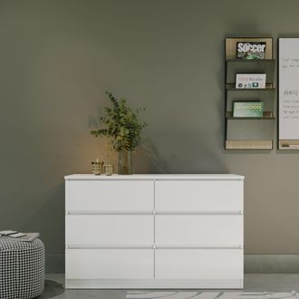 Seconique Malvern 6 Drawer Chest in White