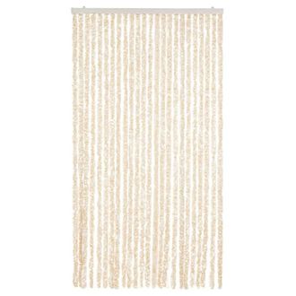 Berkfield Home Soft Fly Curtain Beige & White 100x230 cm Chenille