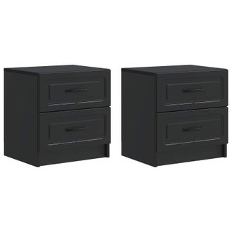 vidaXL Armario De Noche Con Caj&oacute;n 2 Pcs Negro 43 X 34,5 X 44,5 Cm Vidaxl