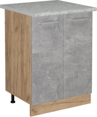 Vicco Mueble Bajo De Cocina R-line, Hormig&oacute;n, 60 Cm Et M&aacute;rmol, Vicco