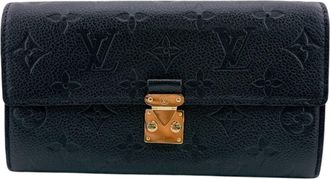 Louis Vuitton Black Leather Long Wallet (Bi-Fold) (Pre-Owned)