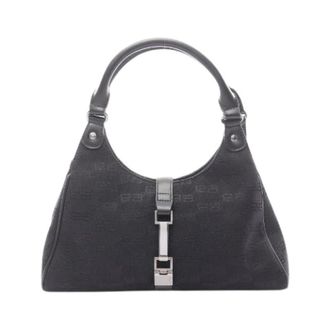 Balenciaga Pre-owned Handbags, female, Black, Size: ONE SIZE Pre-owned BB Monogram Canvas Leather Handbag