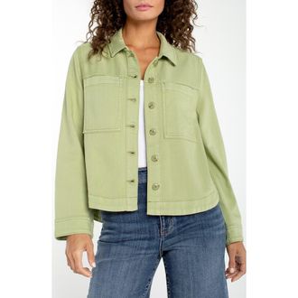 Liverpool L.A. High/Low Denim Shacket in Lotus at Nordstrom, Size X-Small P