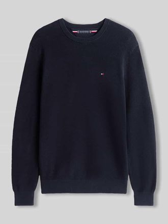 Tommy Hilfiger Regular Fit Strickpullover aus reiner Baumwolle in Marine, Gr&ouml;&szlig;e XXL