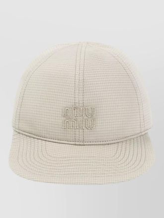 Miu Miu signature grid baseball hat curved brim