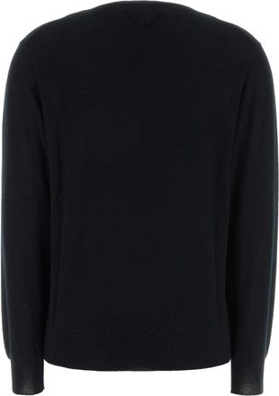Prada Womens Girocollo Sweater Black Cashmere