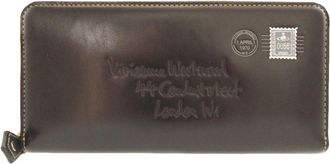 Vivienne Westwood Black Leather Long Wallet (Bi-Fold) (Pre-Owned)