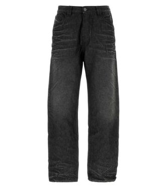 Diesel Black Regular Mid Rise Jeans