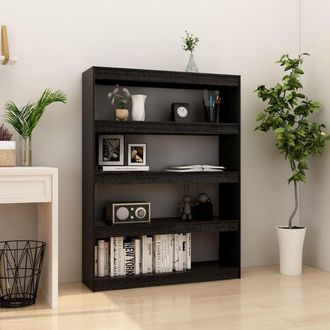 vidaXL Estanter&iacute;a Divisor De Espacios Madera Pino Negro 100x30x135,5cm Vidaxl