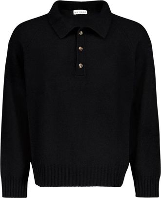 Autore Knit Polo - Heren - Polos - Zwart - M - Wol - Tops