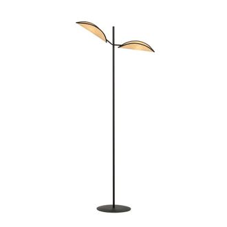 Wonderlamp L&aacute;mpara de pie estilo natural con 2 pantallas de rat&aacute;n