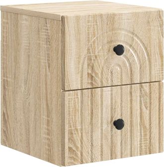 vidaXL Mesita De Noche De Pared Roble Sonoma 33 X 34,5 X 40 Cm Vidaxl