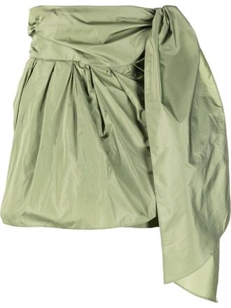 Alberta Ferretti side tie-fastening detail shorts - women - Cupro/Silk/Polyester/Acetate - 44 - Green