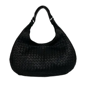 Bottega Veneta Black Leather Handbag Tote Bag (Pre-Owned)