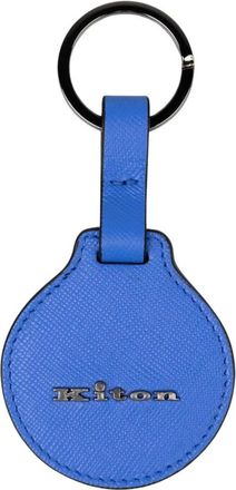 Kiton Kalfsleren Sleutelhanger - Heren - Sleutelhangers & Tashangers - Blauw - ONE Size - Leer - Accessoires