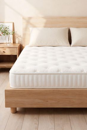 Living and Home Ergonomic Quilted Pocket Spring Mattress for Pressure Relief in White | Size: Double