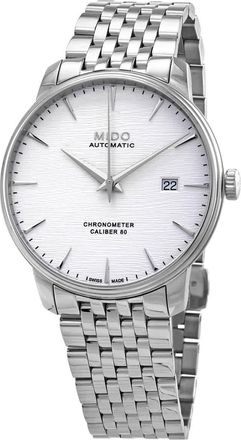 Mido Baroncelli Chronometer Silicon Automatic Silver Dial Mens Watch M027.408.11.031.00