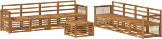 vidaXL Conjunto De Sof&aacute;s De Exterior 9 Uds. Natural Vidaxl