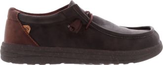 Lamofootwear Mens Paul Canvas Deck Shoe In Waxed Chocolate
