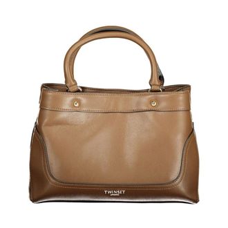 Twinset Elegante Bolso Tote de Piel con Asas Superiores - Bags - Mujer - Marr&oacute;n - ONE SIZE