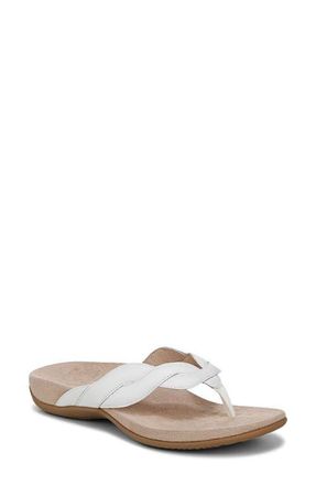 Vionic Bella Braid Flip Flop in White at Nordstrom, Size 9.5
