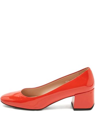 Tod's block-heel patent-leather pumps - Red