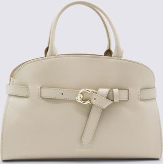 Coccinelle Light Beige Leather Sabine Top Handle Bag