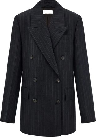 Ferragamo Blazer doppiopetto gessato - Nero