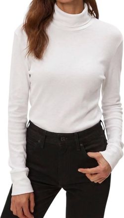 Michael Stars Jolene Supima Turtleneck Top In White