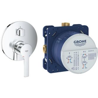 GROHE Ricambio corpo incasso Rapido Smartbox Grohe 35604000 + parte esterna doccia con deviatore a 3 vie lineare cromo 24095001