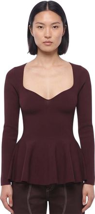 Stella McCartney Maroon Sweet Heart Neck Top