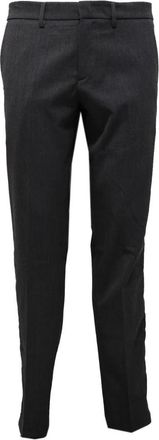 Paolo Pecora Donkergrijze wollen mix broek - Heren - Slim Fit Broeken - Grijs - XS - Wol - Broeken